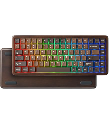 Amazon.co.jp: YUNZII WOOD68 Wireless Mechanical Keyboard, 68