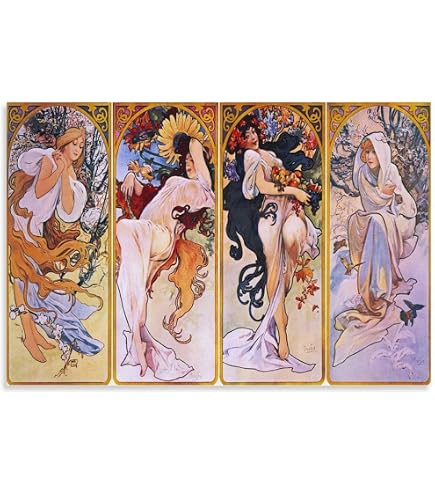 Amazon.co.jp: アルフォンス・ミュシャ『リリー(百合) 四つの花