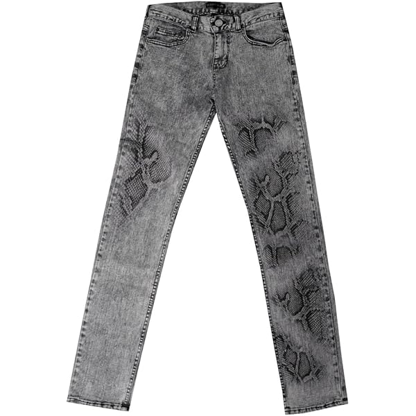 Amazon | ケミカル デニム 蛇 スネーク パイソン柄 ストレッチ スリム