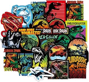 Amazon Co Jp ジュラシック パーク 洋画 ハリウッド映画 恐竜 ティラノサウルス ジュラ紀 子供 人気 弁当箱 水筒貼り付け シール ステッカーボム デカール ステッカー73枚 ホーム キッチン