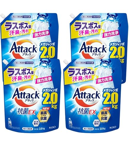 Amazon | アタ ッ ク 抗 菌EX メガジャンボ 詰替え 2000g × 4個 衣料用