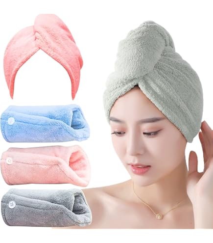 Amazon｜ヘアドライタオル 耳付きドライキャップ ヘアキャップ【3枚 