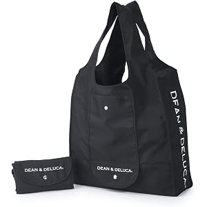 ディーン & デルーカ ショッピングバッグ ブラック エコバッグ 折りたたみ 軽量 コンパクト レジ袋 マイバッグ 縦4…