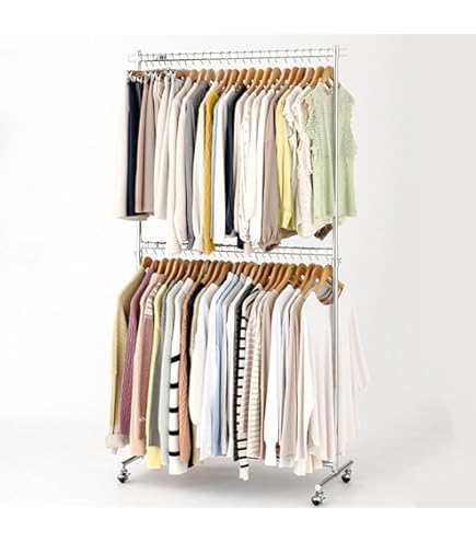 Amazon｜Zハンガーラック 2段 強化タイプ ホワイト 幅120×奥行75×高さ