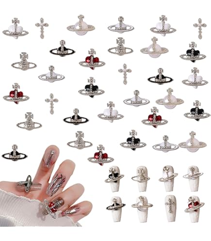 Amazon.co.jp: SUPERFINDINGS ネイルパーツ 王冠3D 32個セット