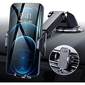 【令和進化版】DesertWest 車載ホルダー 片手操作 2in1 スマホホルダー 粘着ゲル吸盤&エアコン吹き出し口式…