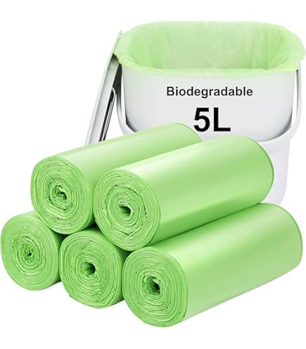 Joseph Joseph IW2 Biodegradable Trash Bags, Custom Fit Bin Liners For Food Waste Caddy 1 Gallon / 4 Liter 100% Compostable, Pack Of 50