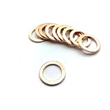 ASATERU ドレンパッキン 車用 汎用 M14 内径 14mm× 外径 20mm× 厚み 1.5mm 10 個入り 銅製 AODW14-10