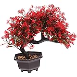 WOFASHPURET ウェルカムパインフラワー鉢植え テーブルデコレーション ダイニングテーブルのセンターピース 人工的な 飾る 銅像 装飾品 オフィス 盆栽 プラスチック 赤