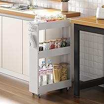 Amazon.co.jp: キッチンワゴン 隙間収納 キャスター付き 移動式