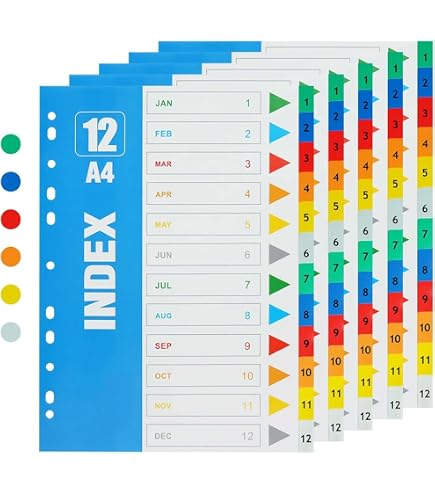 Amazon | キングジム カラーインデックス5色10山 A4縦型 3個セット