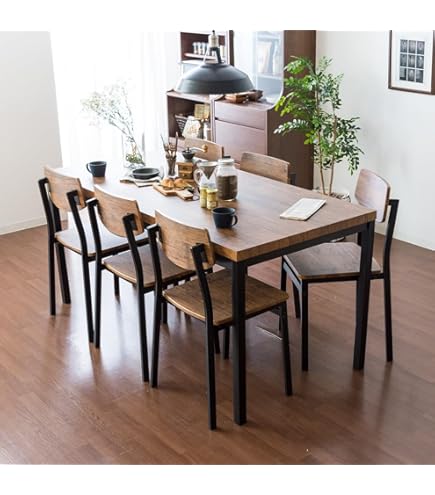 Amazon｜筑波産商 ダイニングセット ブラウン - デニッシュダイニングD