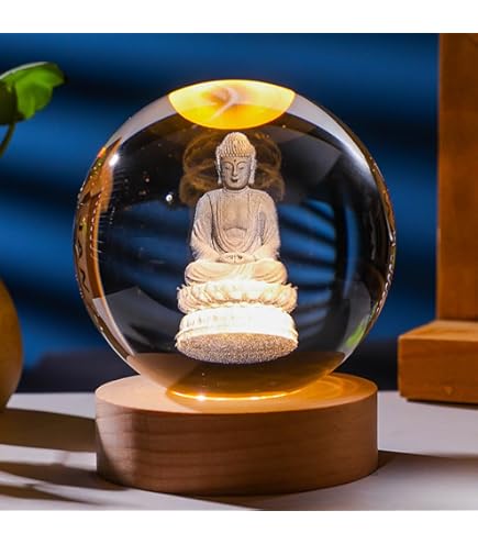 Amazon.co.jp: クリスタルボール 3D宇宙 水晶玉 観音菩薩 阿弥陀仏