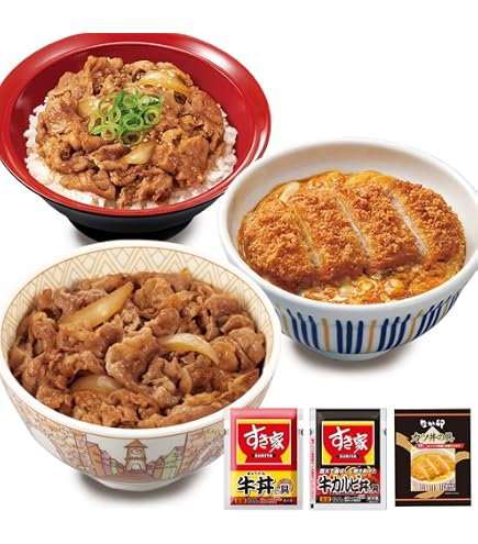 Amazon | お試しコラボ 牛×カツセット すき家牛丼の具5パック×なか卯