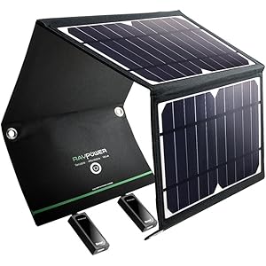 RAVPower ソーラーチャージャー ソーラー充電器 16W 2ポート iPhone Android各種対応 RP-PC008