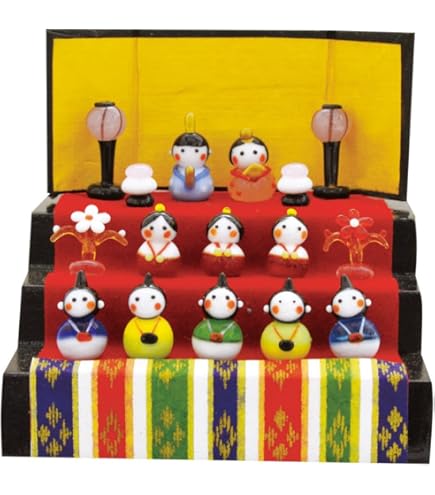 Amazon | ガラス細工 春の豆雛五段飾り | 段飾り | おもちゃ