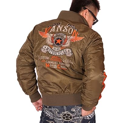 Amazon.co.jp: [バンソン] VSE25102W バイクウェア MA-1 ナイロン