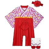 [SHELISTEN] 袴 ロンパース ベビー服 女の子 100日祝い 靴下付き お食い初め お宮参り