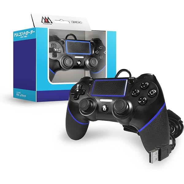 Amazon | スリーアロー(Three Arrows) PS4 有線コントローラ ブルー 2m
