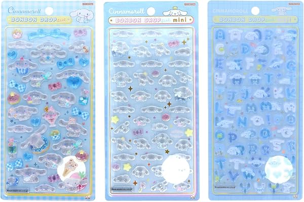 サンリオ(SANRIO) ボンボンドロップシール シナモロール 3種類セット (レギュラー、ミニ、もじ) 166987