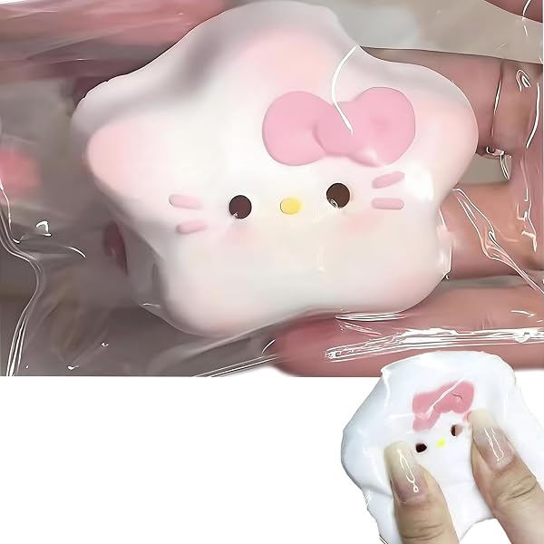 スクイーズ 【2026新登场】もちもち ぷにぷに 水感 癒し系 かわいい 柔らかいTPR素材 ゆっくり元に戻ります ストレス解消に 低反発ラテックス おもちゃ かわいい粘着性 大人子供用 男女兼用 多场景适用 (ヒトデ-1個入) - 1