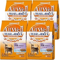 オールウェル腎臓ケア2.4kg×4パック(1ケース) AllWell 成猫の腎臓の健康維持用 フィッシュ味挽き小魚とささみ