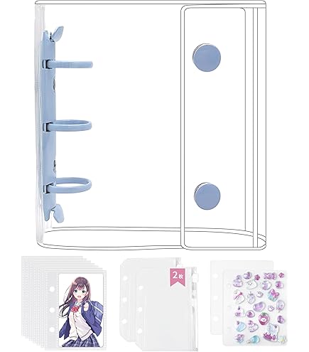Amazon | シール帳 透明 クリア A8 ミニバインダー シール帳 リフィル