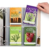 Seed Storage Organizer Sleeves (50 Pack) 4 Pocket Garden Seed Organizer, Slot Size 3.5x5, Clear Sleeves for Seed Packet Stora