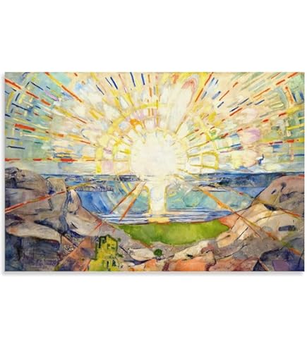 Amazon.co.jp: Edvard Munchエドヴァルド・ムンク絵画作品印刷『太陽