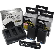 Amazon | SIXOCTAVE ゴープロ MAX 用 互換 バッテリー 3個 [純正充電器