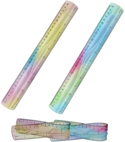 Bendable Ruler Set Bendable Shatterproof School Rulers 6/8/12 Inch 3 PCS Flexible Bendable ...
