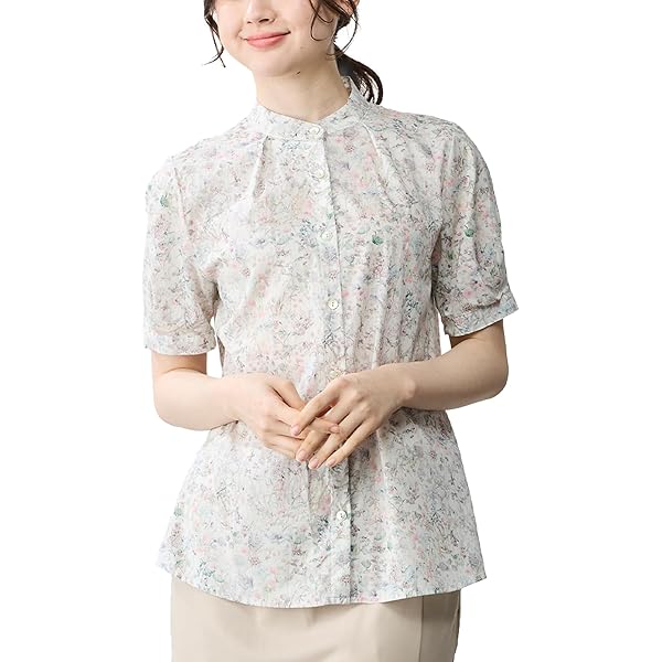Parkes　リバティ　花柄　シャツ　ブラウス　コットン　日本製　パークス Parkes リバティ 花柄 シャツ ブラウス コットン 日本製 パークス