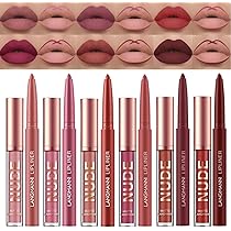 Amazon | 12色マットヌード口紅セットベルベットのような長持ちノン