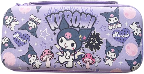 Switch OLED 保護ケース スイッチ 有機EL対応 保護カバー かわいい アニメーション キャラクター 大容量 12枚ゲームカード収納 小物収納可 持ち運び便利 旅行用 EVA製 防水 防塵 防汚 耐衝撃 全面保護 親指キャップ4付き - 1
