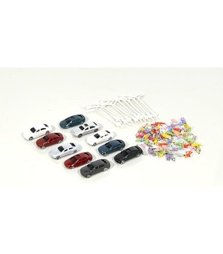 Amazon | Nゲージ ジオラマ ミニカー 1/100スケール 17台 カラフル