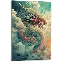 シ*リ様 「 空に虹を架ける龍 」｜絵画 原画 抽象画 龍 動物画 画家 ドロー シ*リ様 「 空に虹を架ける龍 」｜絵画 原画 抽象画 龍