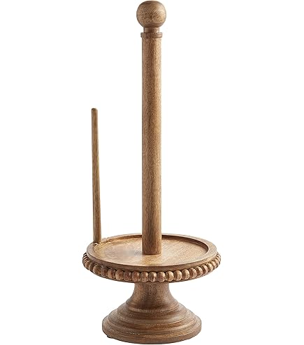 Mud Pie Beaded Wood Trivet 8x8 - Brown Mango Wood Hot Pad For Kitchen