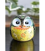 フクロウ　梟　九谷　陶器　オブジェ　置物　インテリア　工芸品　美術品　A1233 Amazon.co.jp: 和座の蔵 おしゃれ フクロウ 置物 九谷焼 夫婦ふくろう
