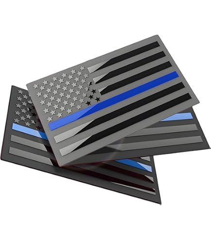 Thin Blue Line Flag Decal - 3x5 In. Black White And Blue - Foto 7
