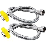 フレキパイプ 水道 トイレ 配管 ホース 洗面所、トイレDN15 ホース/チューブ 20CM-200CM ステンレス鋼製で耐食性に優れる 便器や小便器、水栓、蛇口、シャワーヘッド、シャワー、給湯器用配管(2本セット)(30CM)