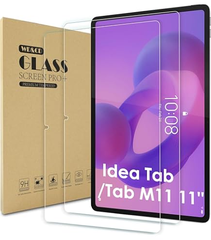 Bighan 2-pack schermbeschermer compatibel met Lenovo Tab M11 11/Lenovo Idea Tab 2025, 9H hardheid gehard glasfilm helder anti-bubbel volledige dekking folie
