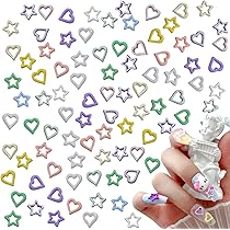 3D　ネイルパーツ　ハート　星 Amazon.co.jp: ネイルパーツ 26個セット ラインストーン 3D 立体