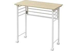 Yamazen PSTC-7236(NM/IV) Folding Desk (Mini) Width 28.3 x Depth 14.2 x Height 27.6 inches (72 x 36 x 70 cm), Compact, With Ca