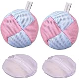 DZTSMART洗濯ネット 洗濯洗剤ネット粉せっけんネット洗剤ネット 洗濯マグネシウムネット 入浴用品ネット 水素浴ネット 温浴グッズ 洗濯DIY (2セット 合計4個) (ピンクとブルー)