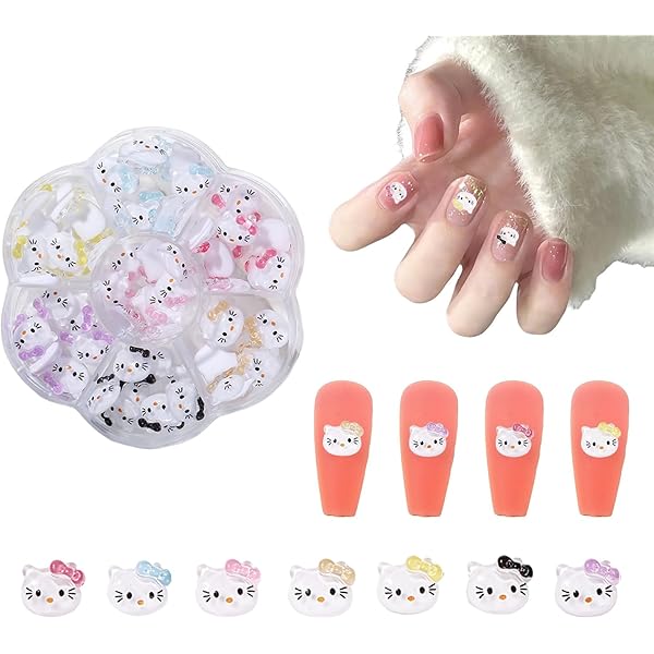 キティ　リングパーツ　ネイル 3D パーツ かわいくて高クオリティな3Dネイルパーツ『きゃらねいるぱーつ