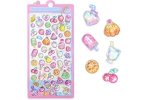 シール 可愛い 3d立体ごほうびシール 女の子 キラキラ ステッカー 手帳用 diy用 水筒用 携帯電話飾り用 手芸用品 贈り物（果物）