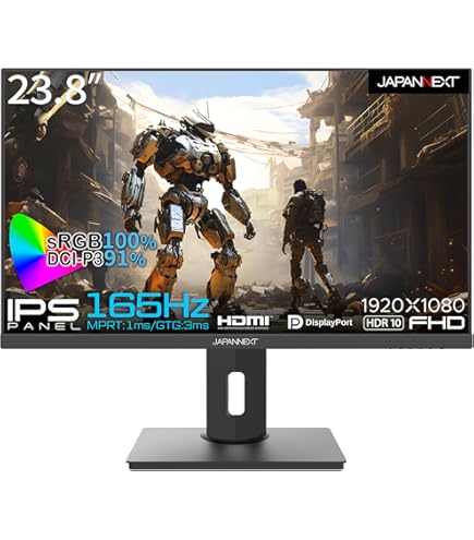 165fps フルHD モニター JAPANNEXT「JN-IPS238FHDR165TMC-H」 23.8インチ IPSパネル搭載