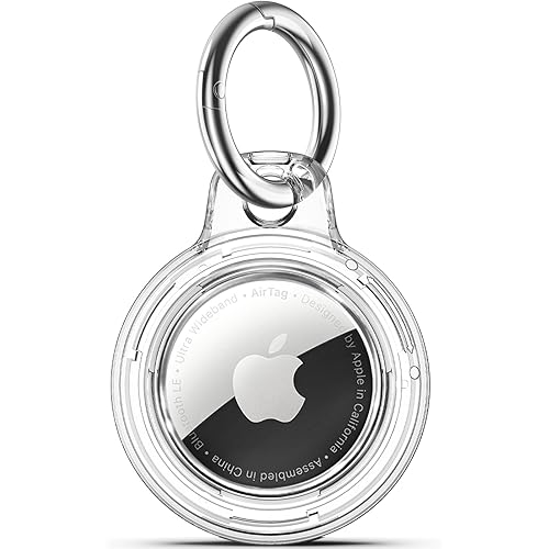 Inesore for AirTag 防水 ケース キーホルダー付き、エアタグケース 全面保護 携帯に便利 防振/耐擦傷/耐衝撃性、Airtag キーホルダーは信号に影響がな、車の鍵/バッグ/荷物/財布/子供/自転車/犬猫 に掛ける -透明 ホワイト