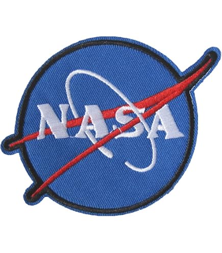 Amazon.co.jp: 刺繍 アイロン ワッペン【NASA】丸 青白赤 ナサ