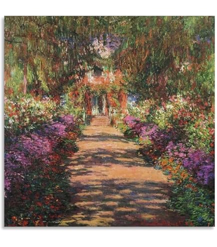 Amazon.co.jp: 世界の名画 モネ ダリアの咲く庭 ポスター 印刷